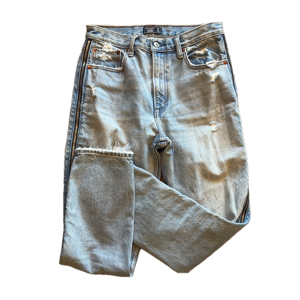 Abercrombie & fitch Woman’s 27 Annie high rise girlfriend side zip jeans